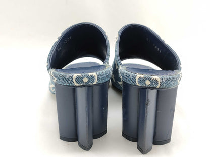 LOUIS VUITTON Monogram Denim LOUIS VUITTON Silhouette Line Denim Monogram Mule 36 Mule