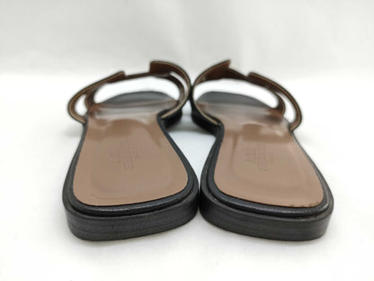 HERMES Hermes Hermes Oran Sandals Flat Black 35 Sandals