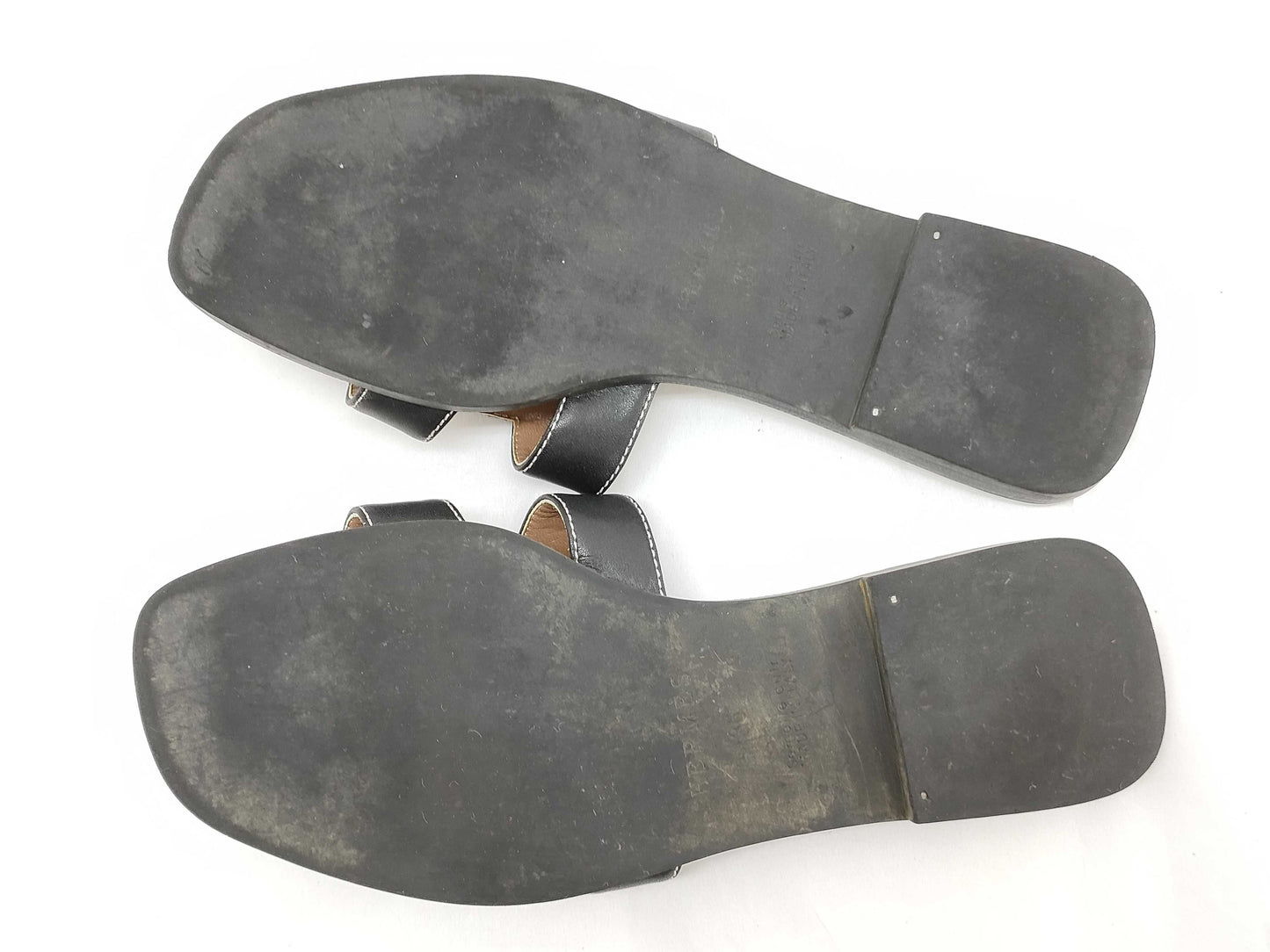 HERMES Hermes Hermes Oran Sandals Flat Black 35 Sandals