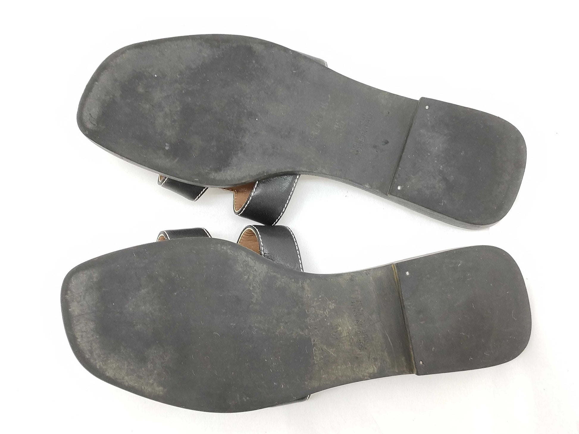 HERMES Hermes Hermes Oran Sandals Flat Black 35 Sandals
