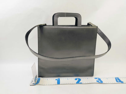 GUCCI GUCCI 2way Leather Shoulder Handbag Matte Black Plate Handbag