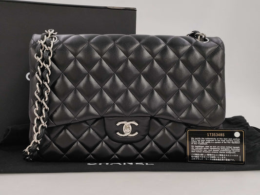 CHANEL A58600 Matlasse 30 Chain Shoulder Lambskin Black Silver Fittings W Flap 17th Shoulder Bag