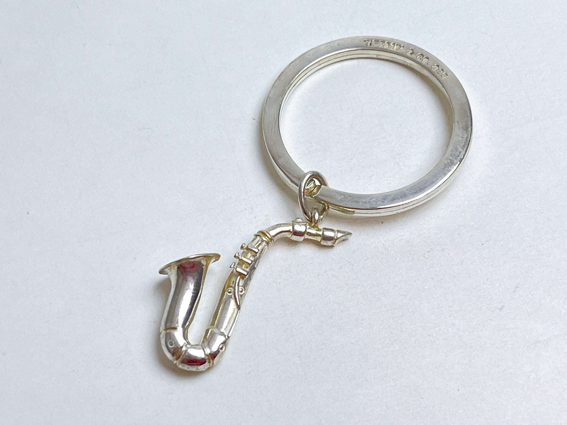 Tiffany&Co. Vintage Saxophone Keyring 925 Charm