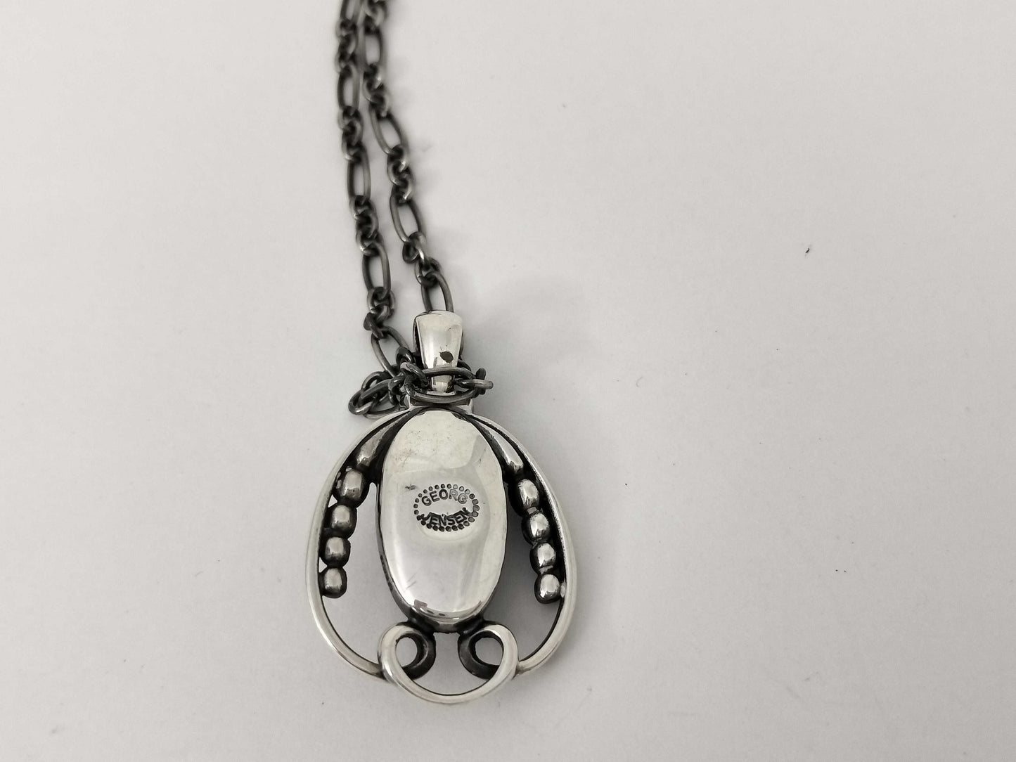 Georg Jensen GEORG JENSEN Black Agate Necklace 925 Necklace