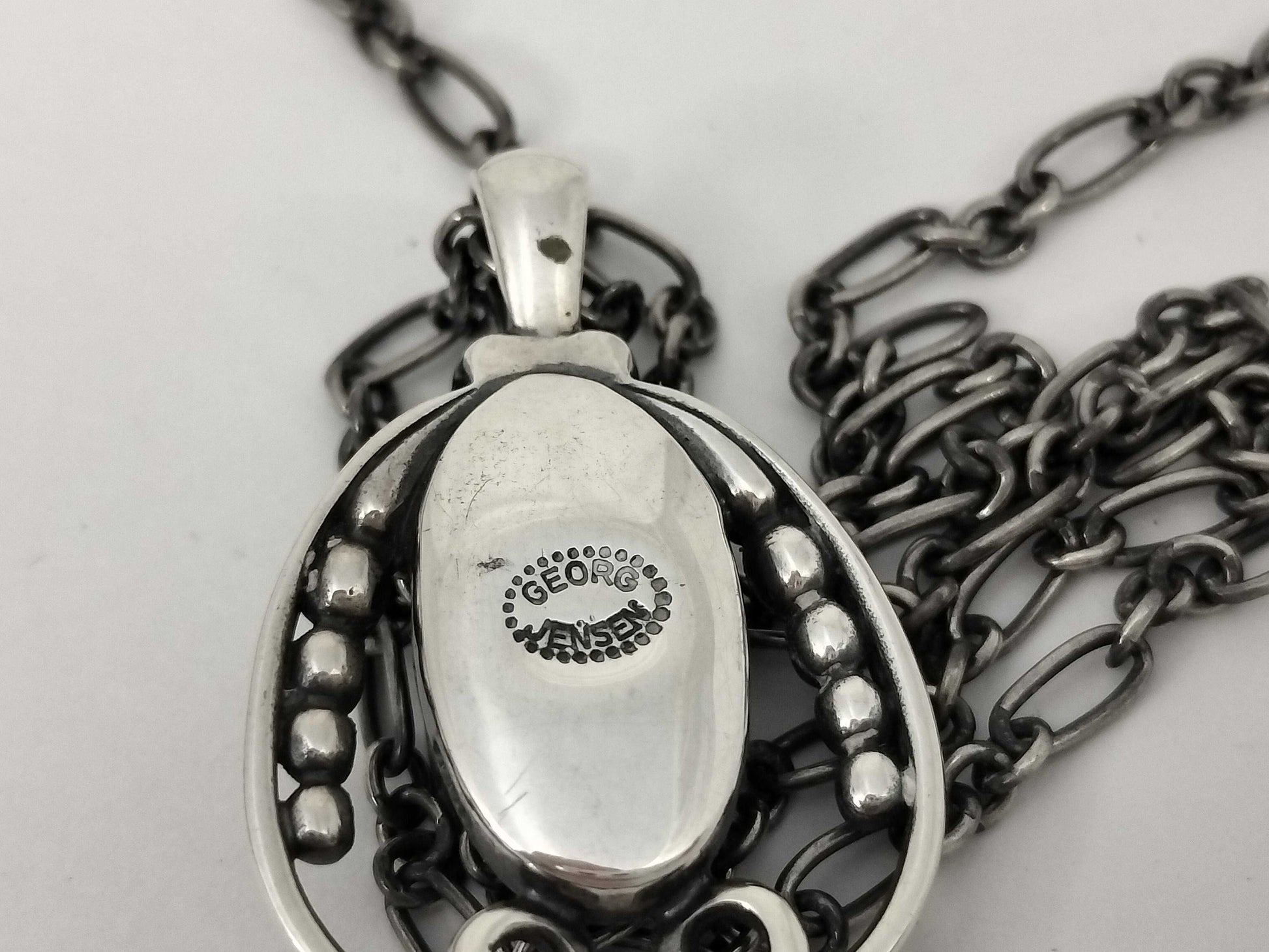 Georg Jensen GEORG JENSEN Black Agate Necklace 925 Necklace