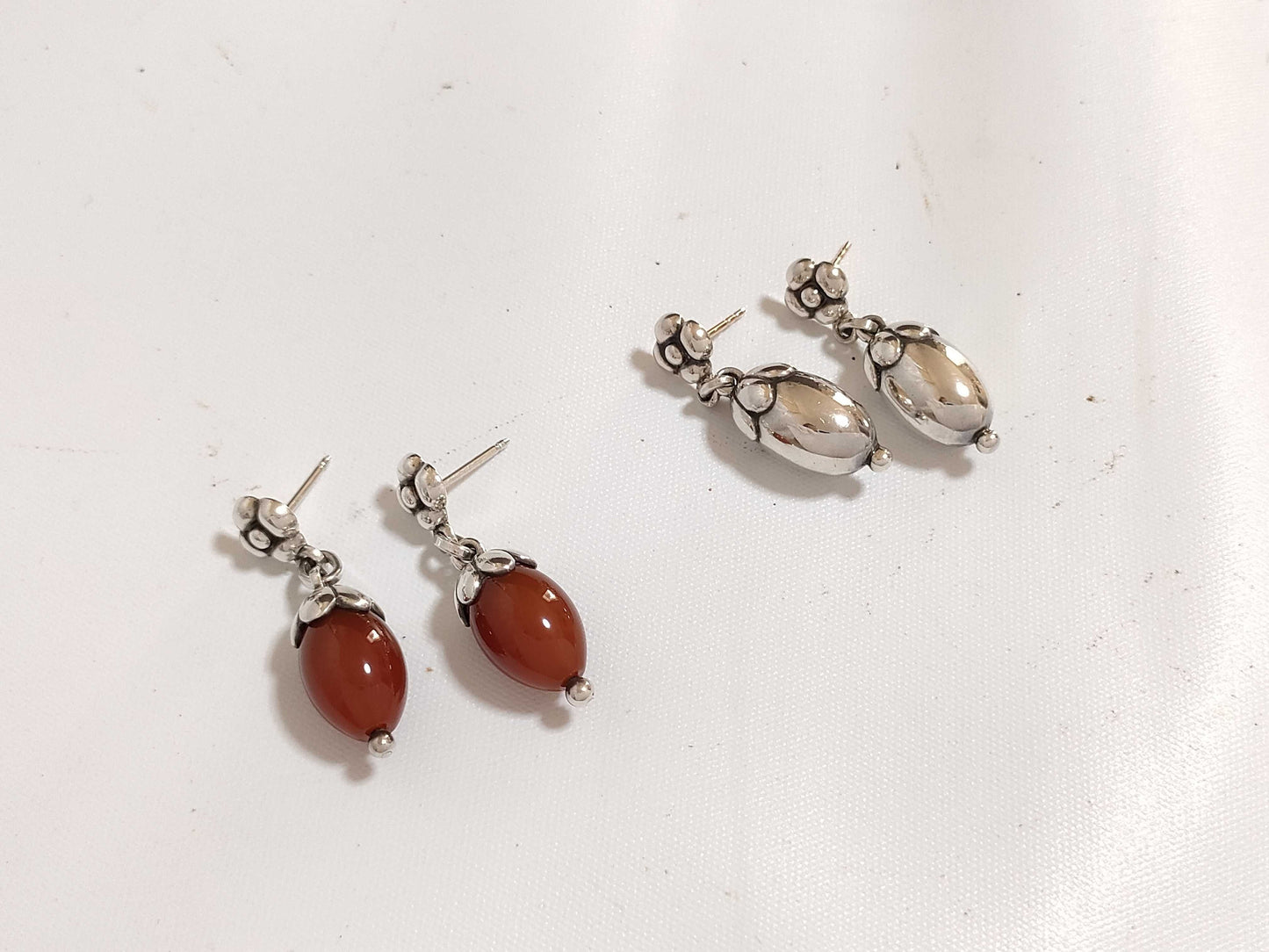 Georg Jensen GEORG JENSEN 4 Acorn Ecorn Carnelian Earrings 925 Set of 2 Accessories
