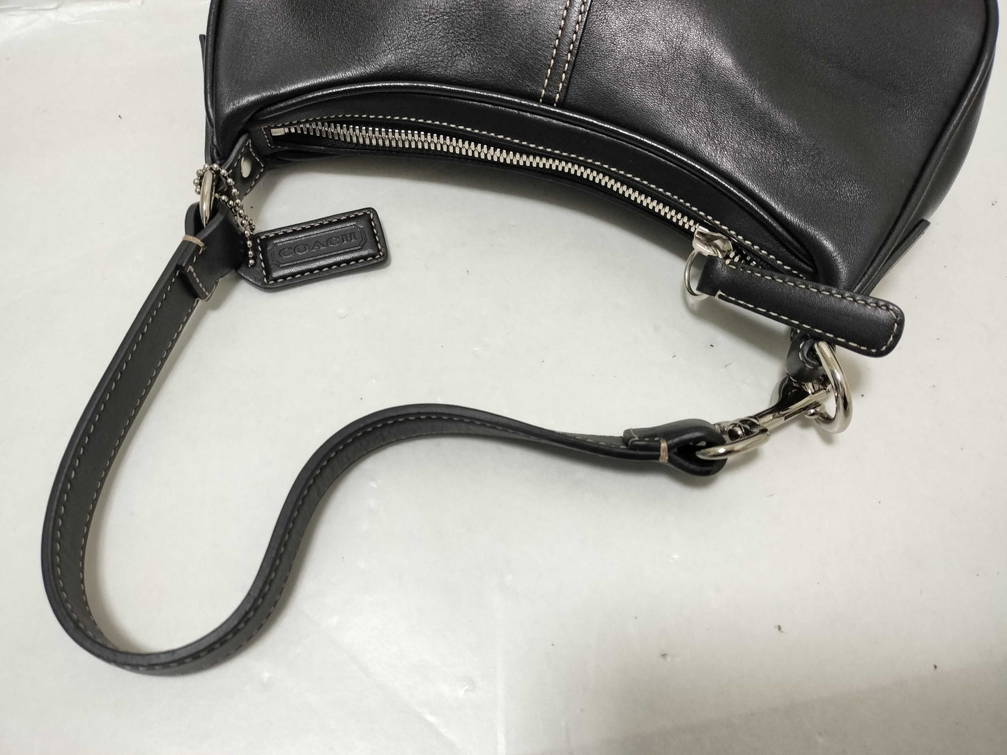COACH Coach Bag Mini Hand Leather Black 7593 Shoulder Bag