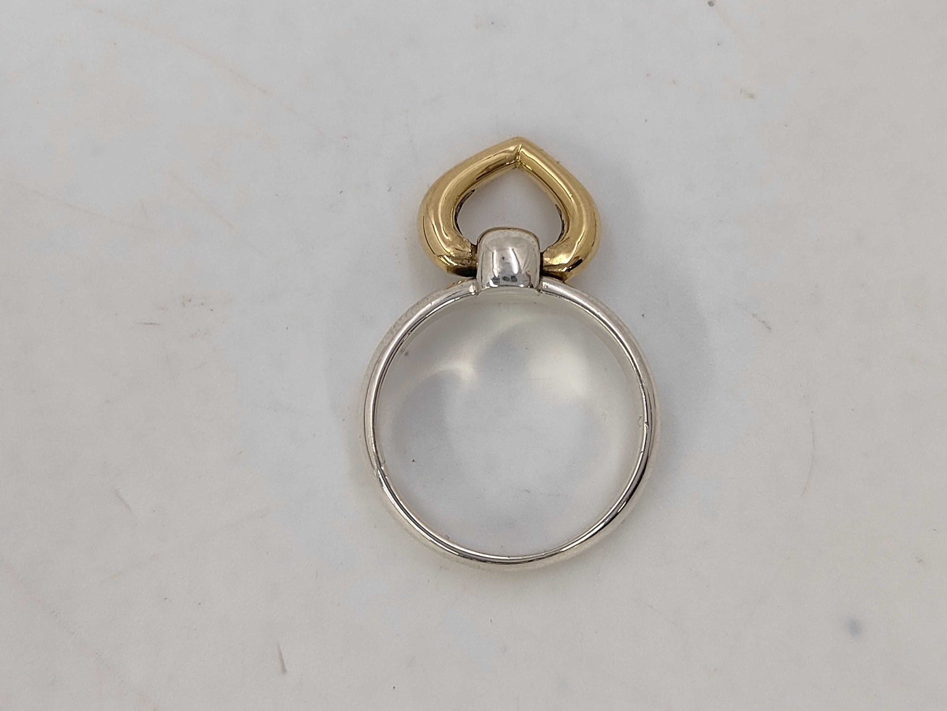 HERMES HERMES Heart Knock Ring #51 925/750 Combi Ring