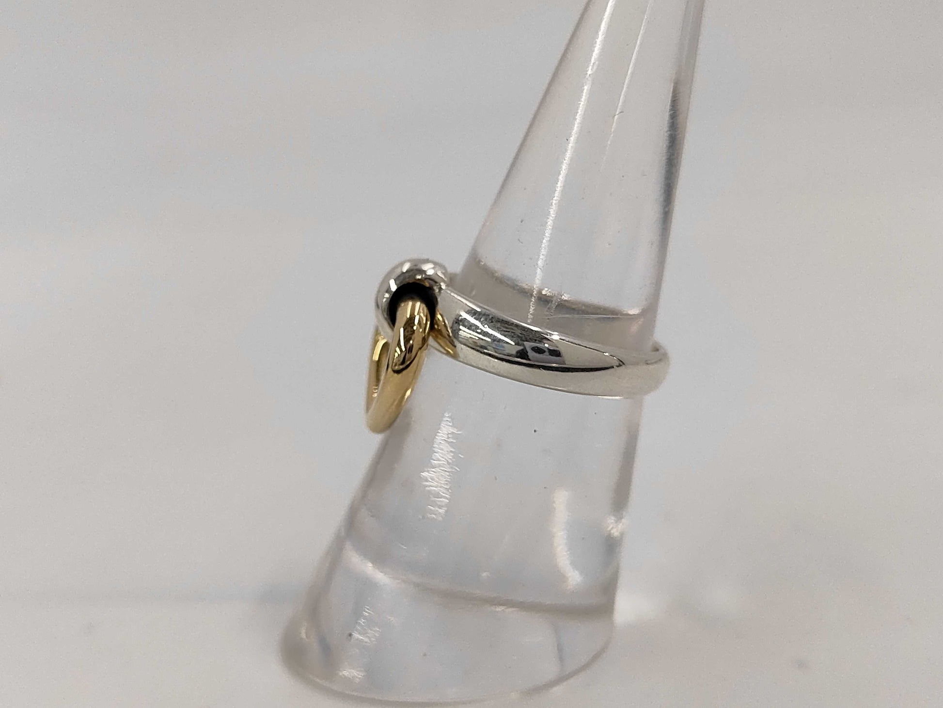 HERMES HERMES Heart Knock Ring #51 925/750 Combi Ring