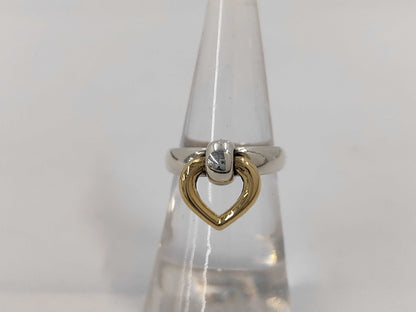 HERMES HERMES Heart Knock Ring #51 925/750 Combi Ring
