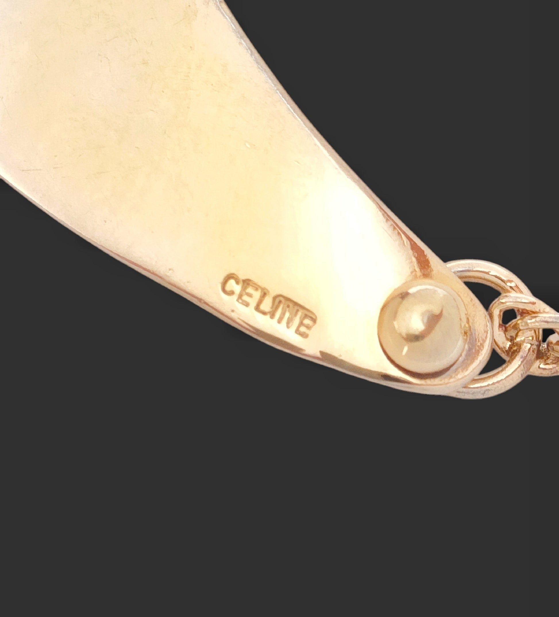 CELINE CELINE, Gold & Silver Color, Crescent Design, Triomphe, Choker, Necklace, 31.3g Necklace