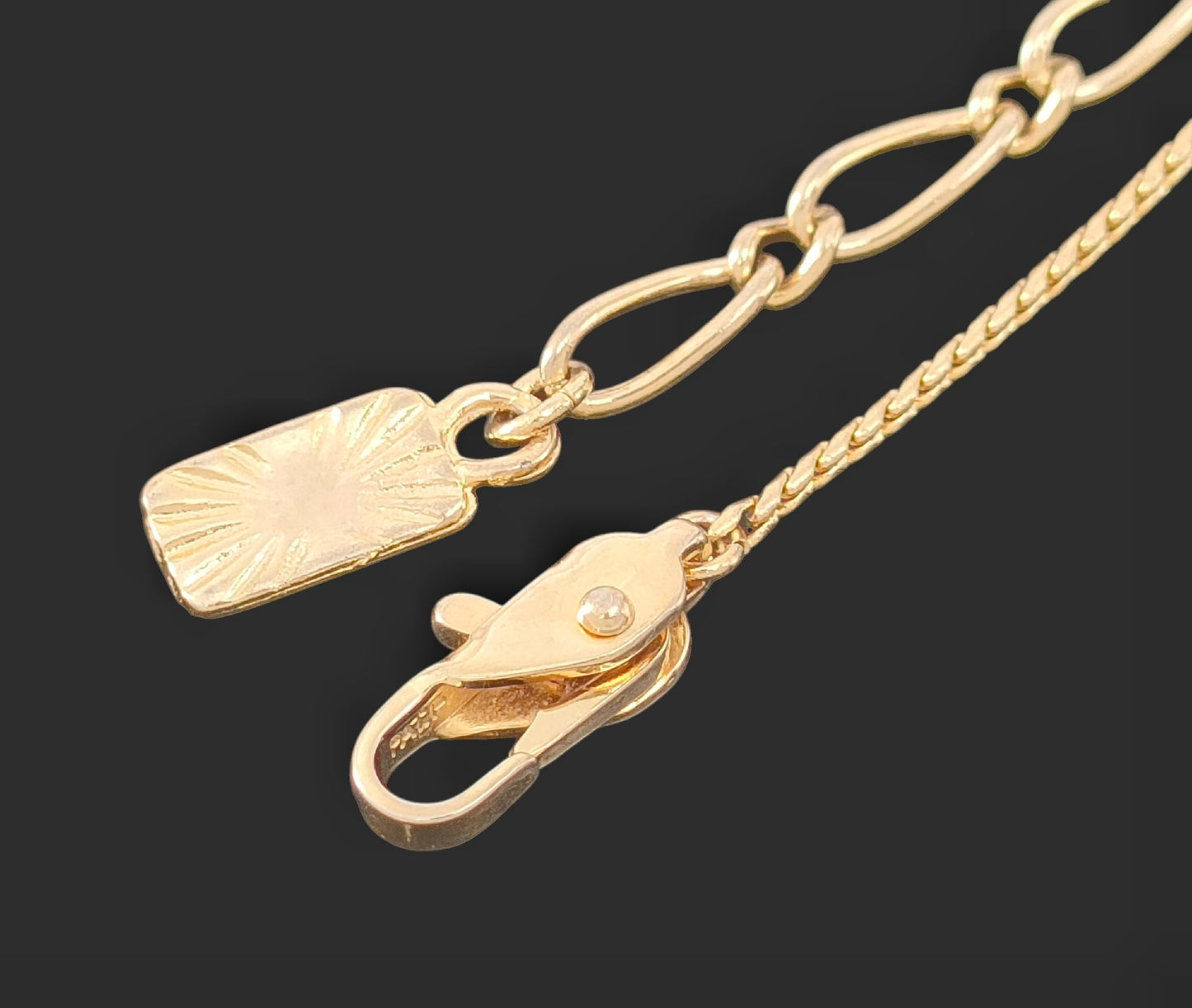 Yves Saint Laurent Yves Saint Laurent - Gold & Black Color - Rhinestone - Logo Design, Pendant - Necklace - 7.25g Necklace