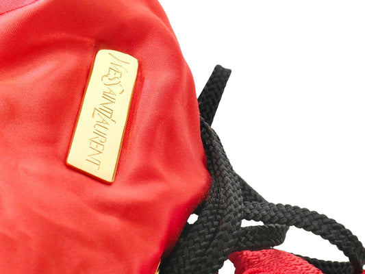 Yves Saint Laurent Tassel Velor Drawstring Shoulder Bag