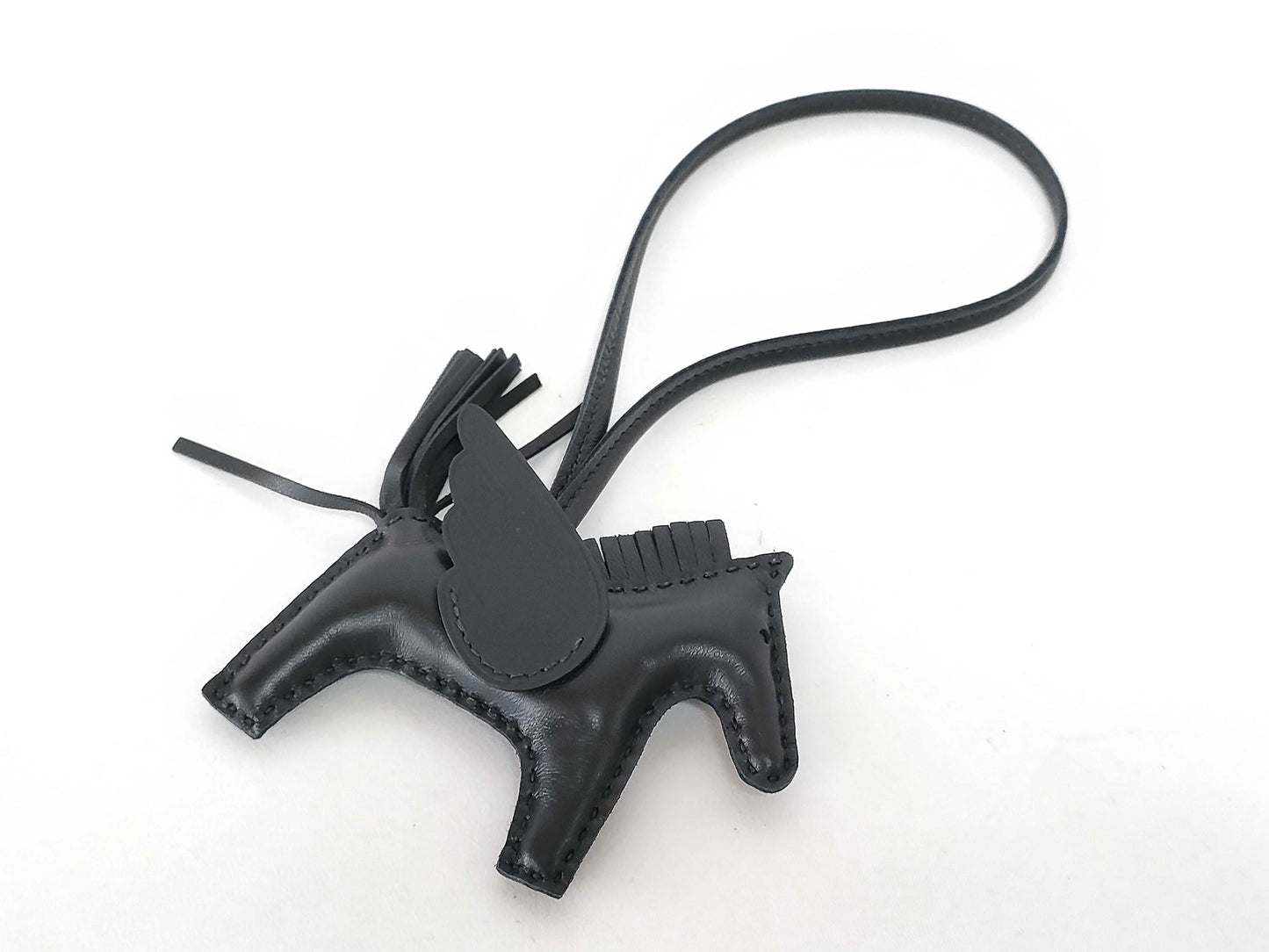 HERMES Hermes Charm Rodeo Pegasus PM Black x Agnomero/Swift K Engraved Other Accessories Other Accessories