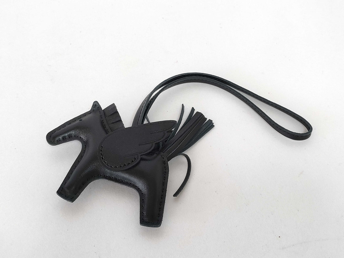 HERMES HERMES Charm Rodeo Pegasus PM Black x Agnomillo / Swift W Engraved Key Case / Key Chain Other Accessories