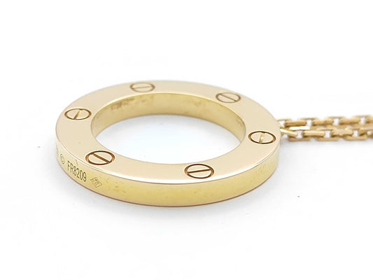 Cartier Love Circle YG 750 13.1g Necklace 