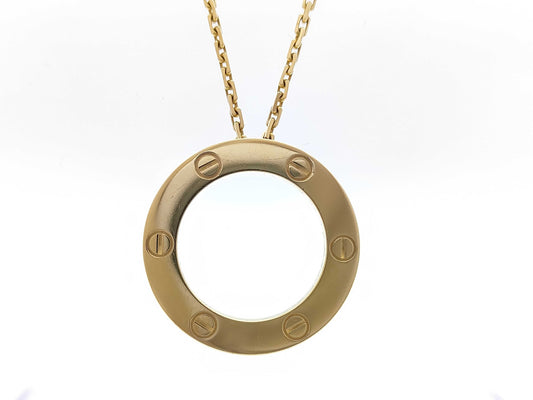 Cartier Love Circle YG 750 13.1g Necklace 