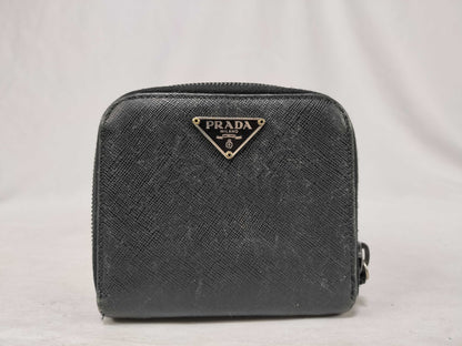 PRADA Triangle Logo Bi-Fold Wallet Broken Zipper Wallet