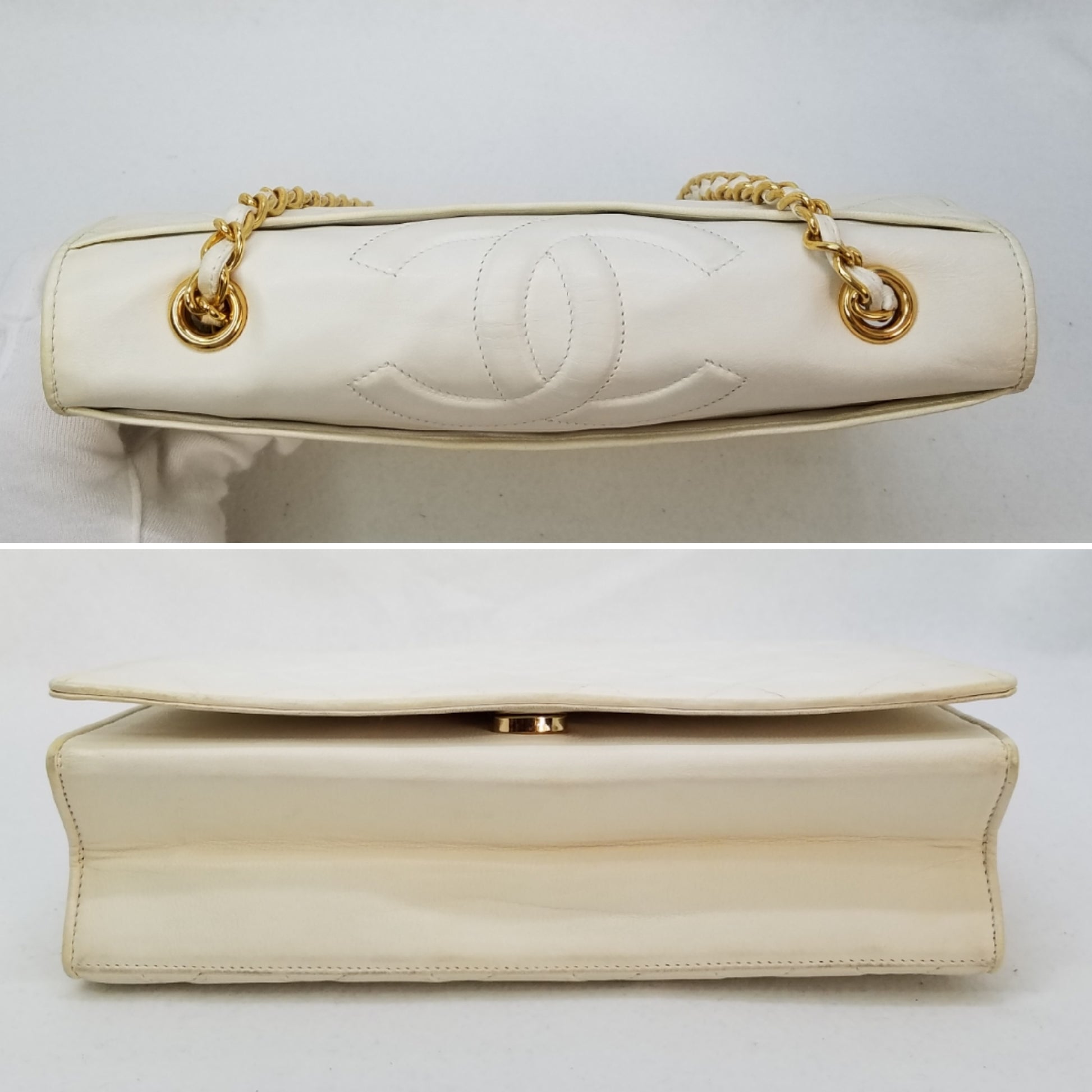 CHANEL CHANEL Cocomark Matrasse Chain Shoulder Bag White Seal with Card 1st Shoulder Bag
