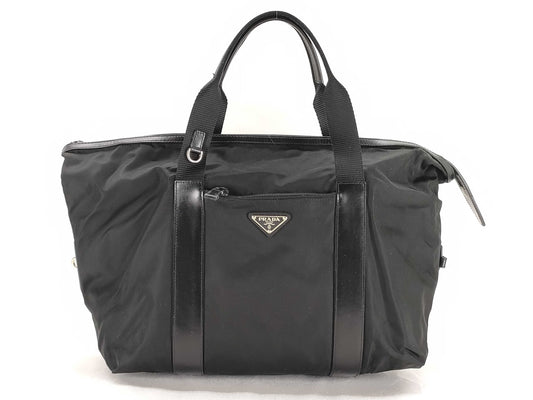 PRADA Nylon VS184 Triangle Logo Boston Bag Tote Bag