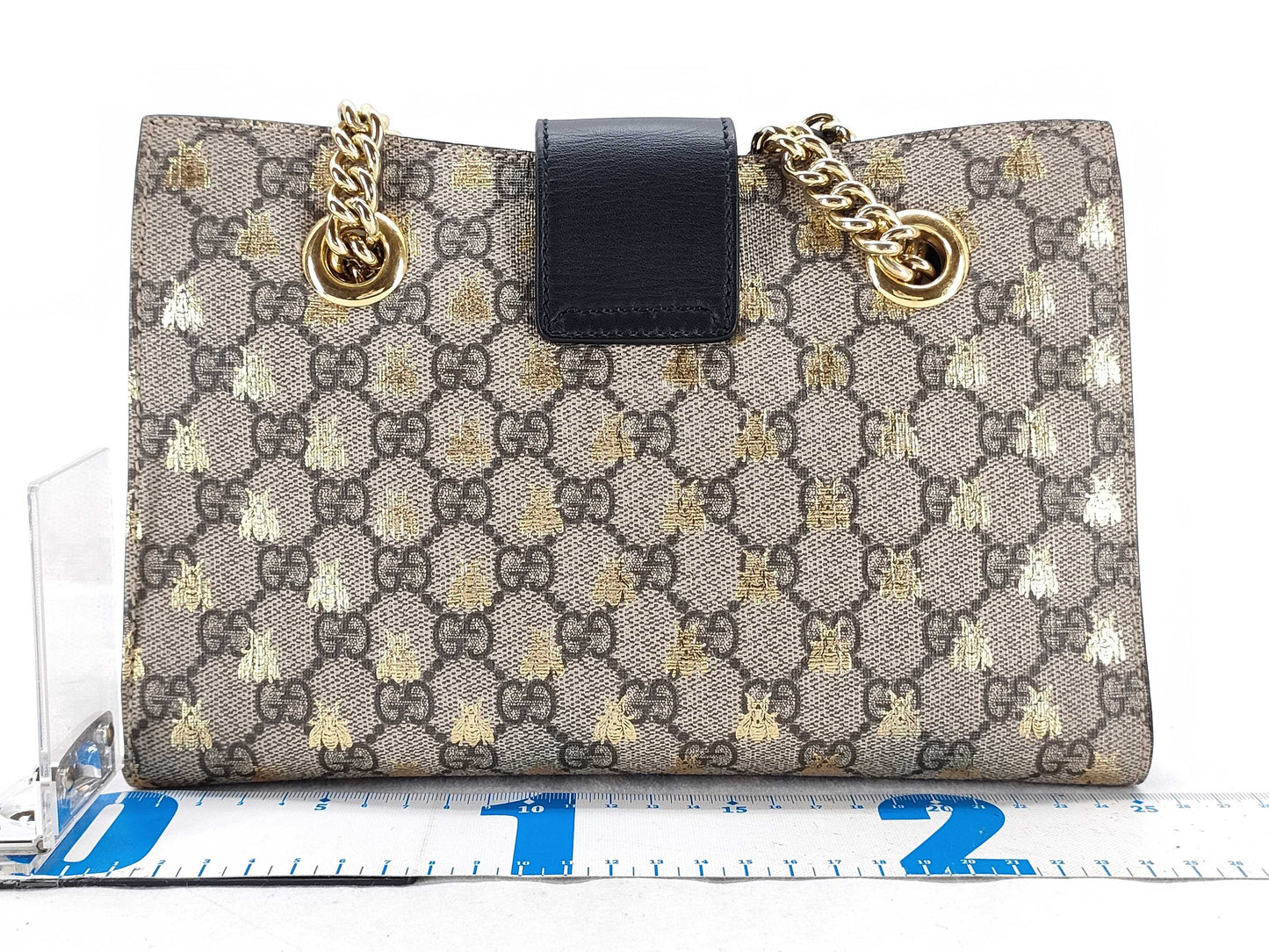 GUCCI GG Supreme GG Supreme Padlock BEE Chain Tote Bag Shoulder Bag