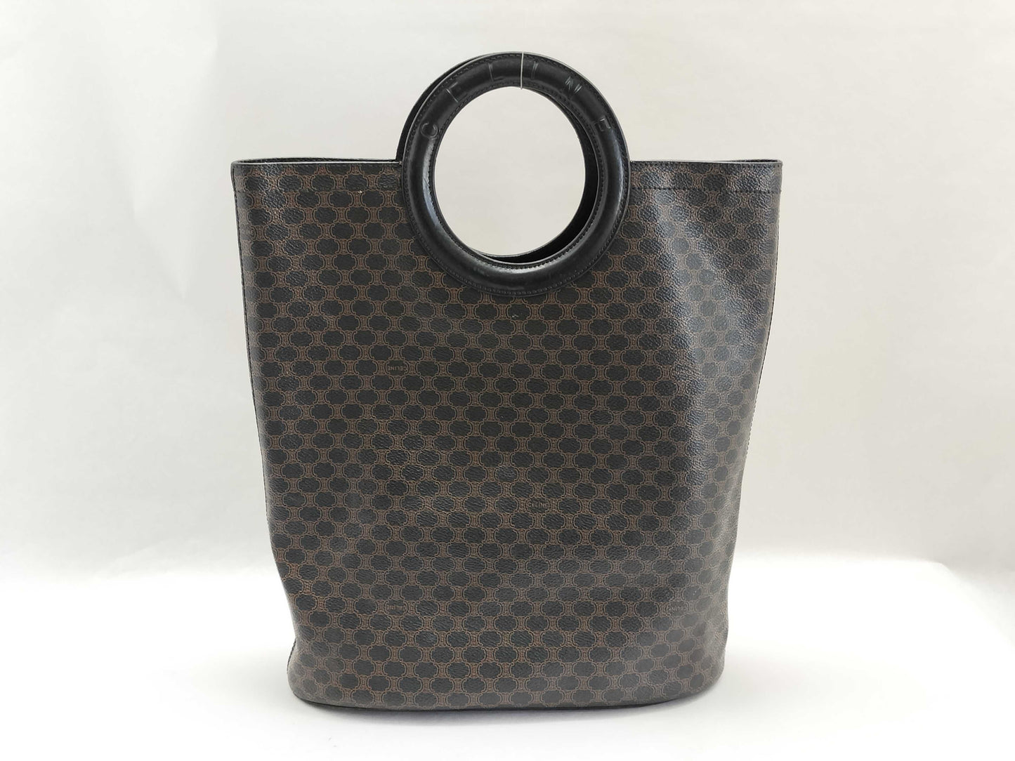 CELINE Black Macadam Circle Handle Handbag Handbag Handbag