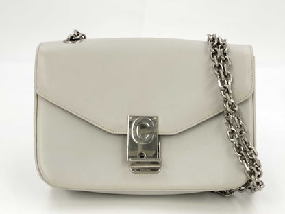 CELINE Medium C Leather Chain Shoulder Bag