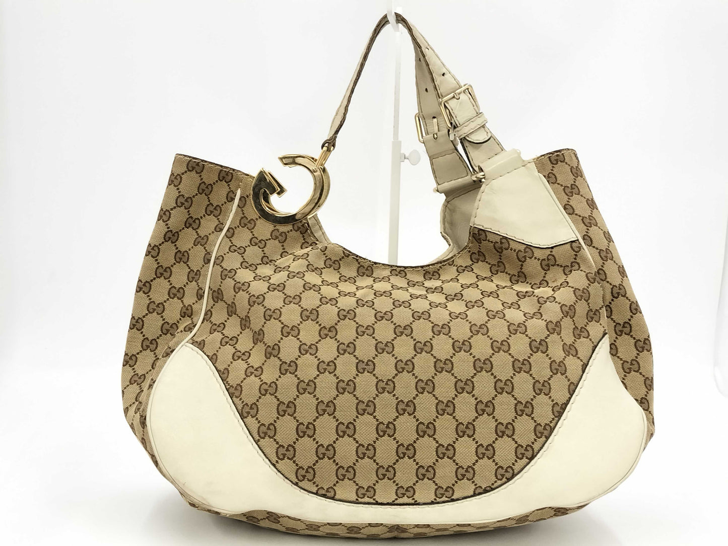 GUCCI 203504 GG Canvas G Hardware Handbag Tote Bag