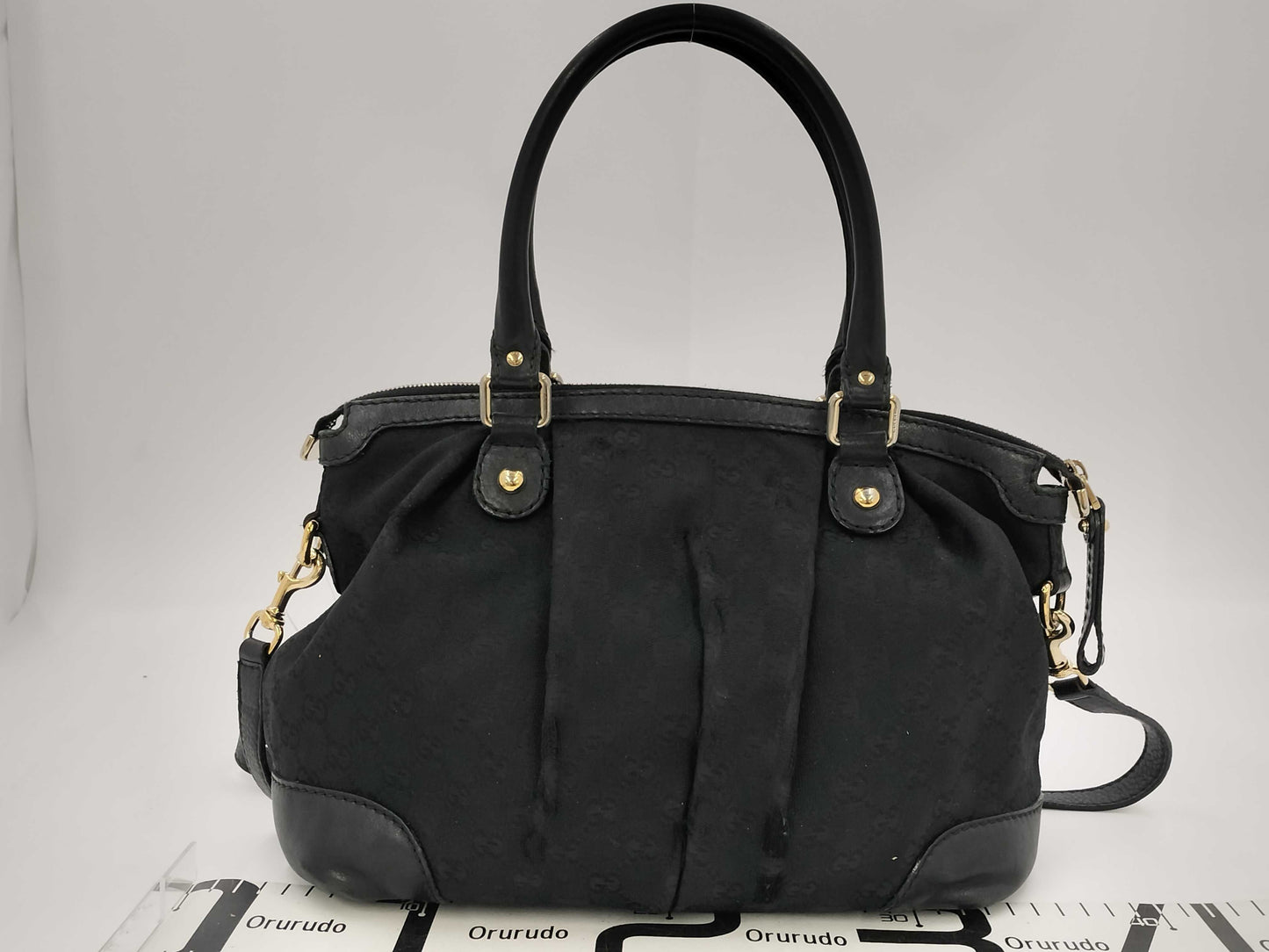 GUCCI 247902 GG Canvas Sookie 2way Handbag Shoulder Bag with Charm Tote Bag