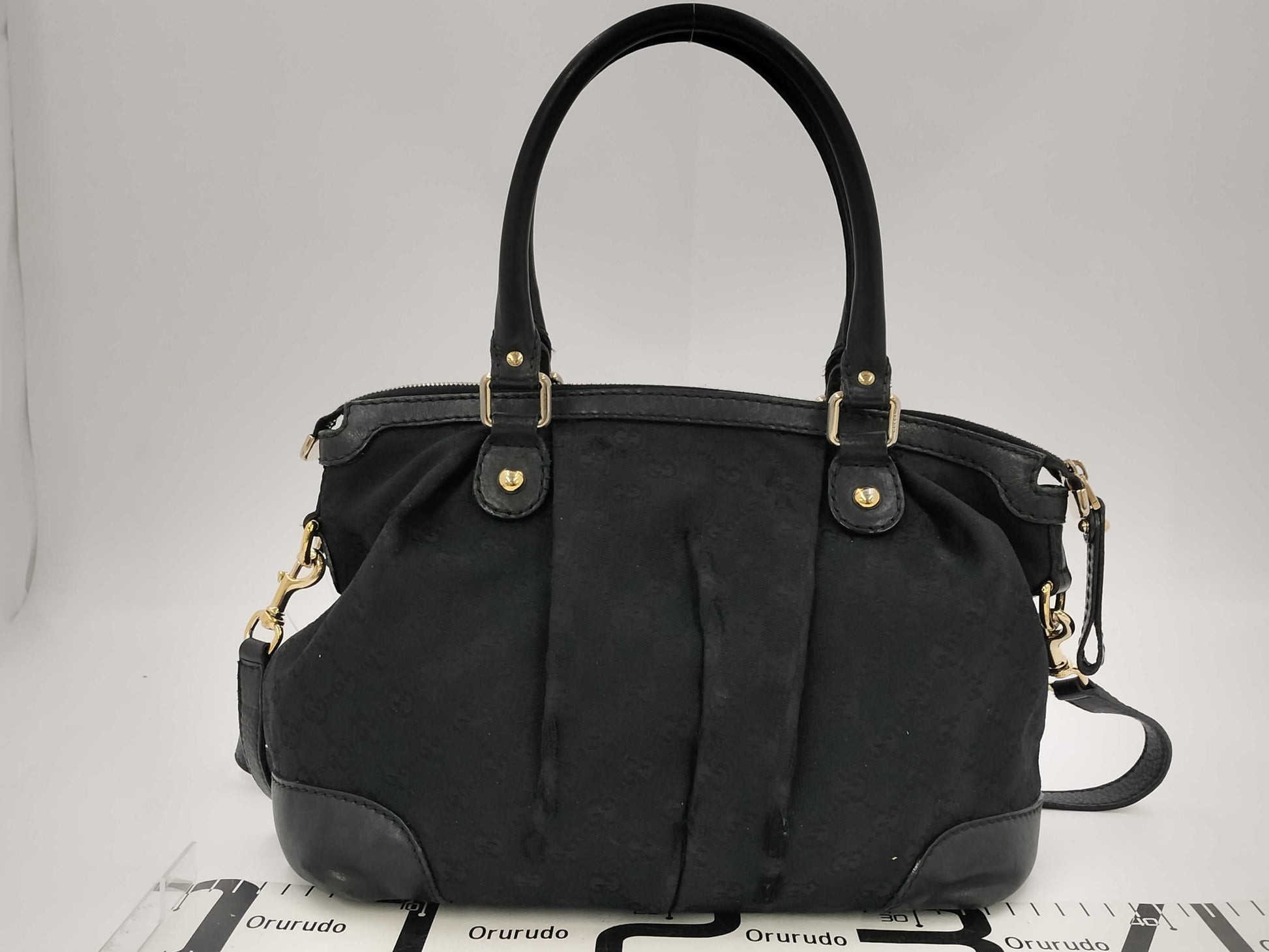 GUCCI 247902 GG Canvas Sookie 2way Handbag Shoulder Bag with Charm Tote Bag