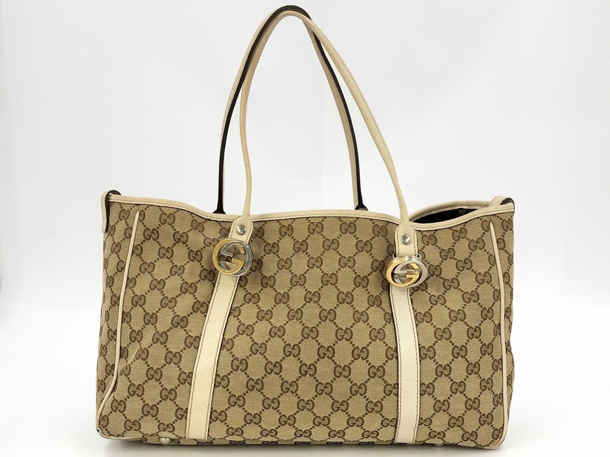 GUCCI 232957 GG Canvas Interlocking Bracket GG Twins Tote Bag Tote Bag