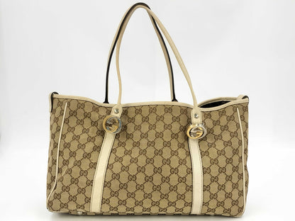 GUCCI 232957 GG Canvas Interlocking Bracket GG Twins Tote Bag Tote Bag
