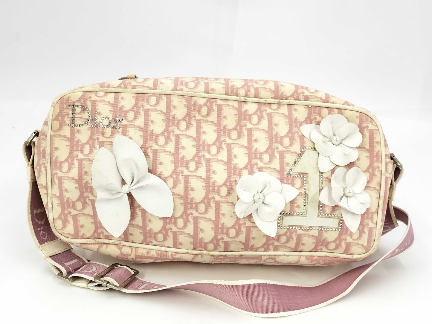 Dior Trotter Ribbon Rhinestone Shoulder Bag