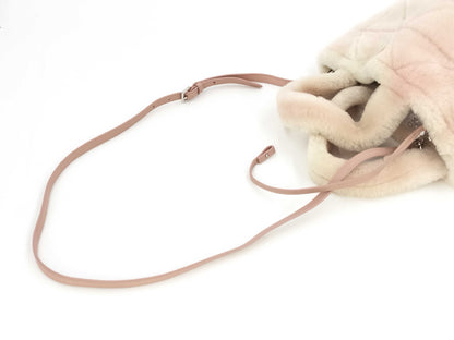 PRADA Triangle Logo Shearling Quilted 2way Handbag Shoulder Bag Handbag