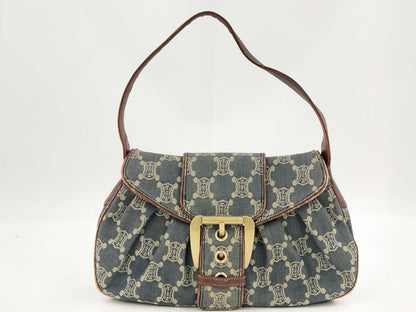 CELINE Paris Macadam One Shoulder Denim Handbag Shoulder Bag Handbag