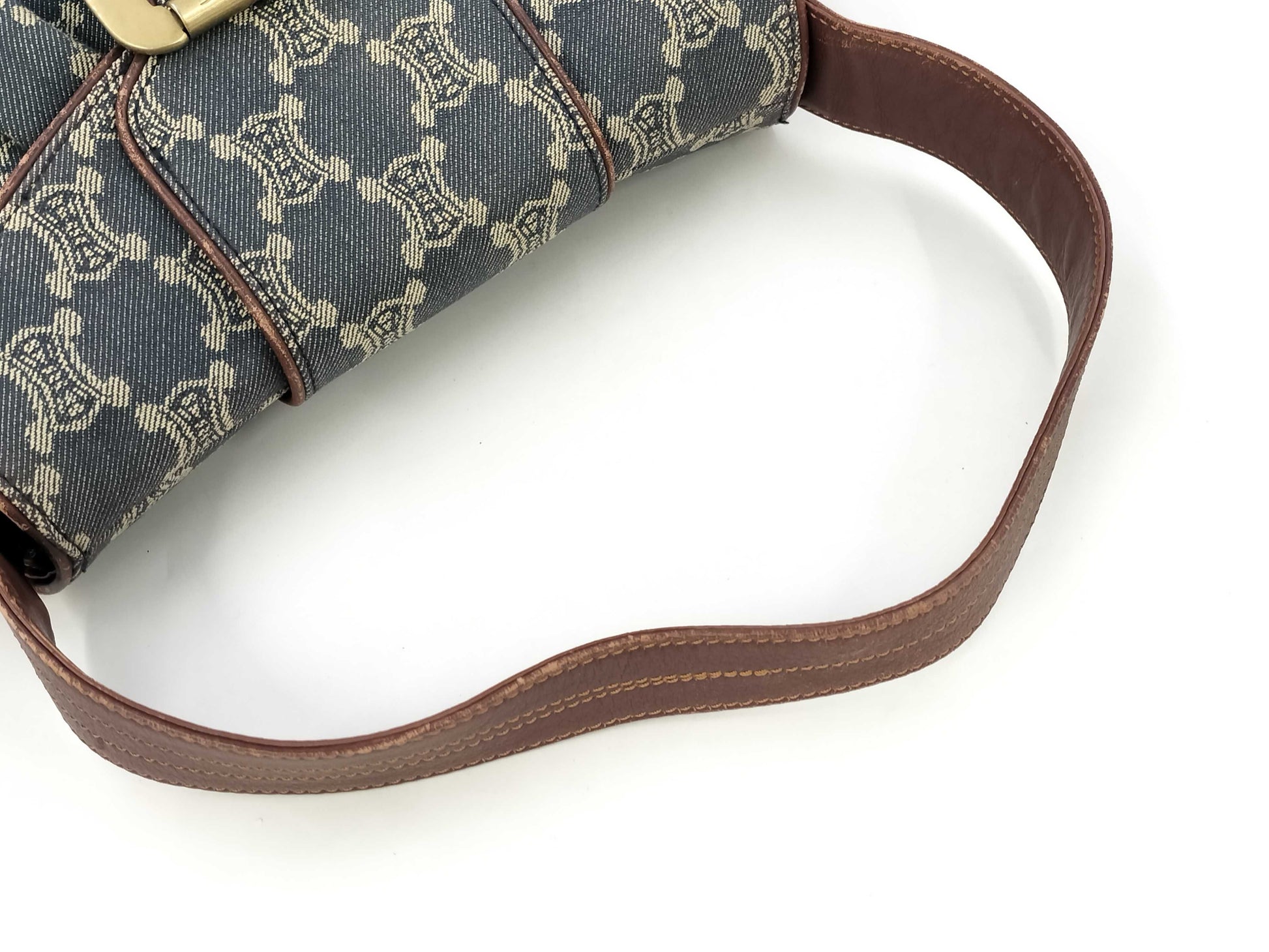 CELINE Paris Macadam One Shoulder Denim Handbag Shoulder Bag Handbag