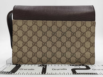 GUCCI GUCCI Gucci Niagara Calf GG Supreme Clutch Bag Leather Bag