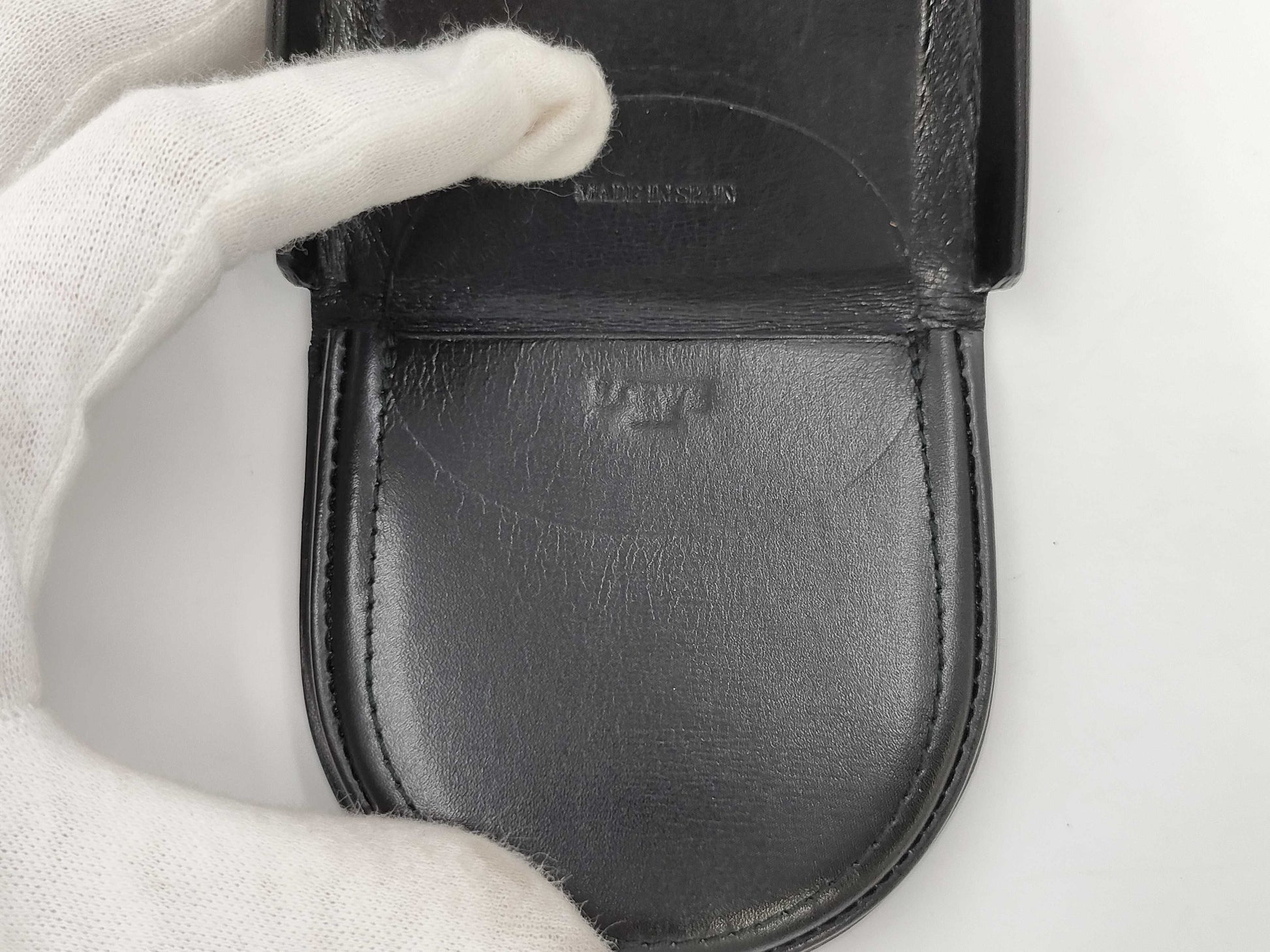 LOEWE Coin Case Hoof Half Moon Coin Purse Black Coin Case