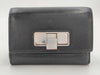 BOTTEGA VENETA Tri-Fold Wallet Goat Skin RFID Tag Black Wallet