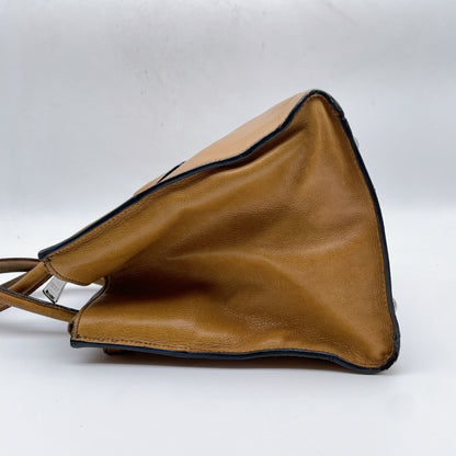 PRADA Leather Triangle Logo Tote Bag Handbag
