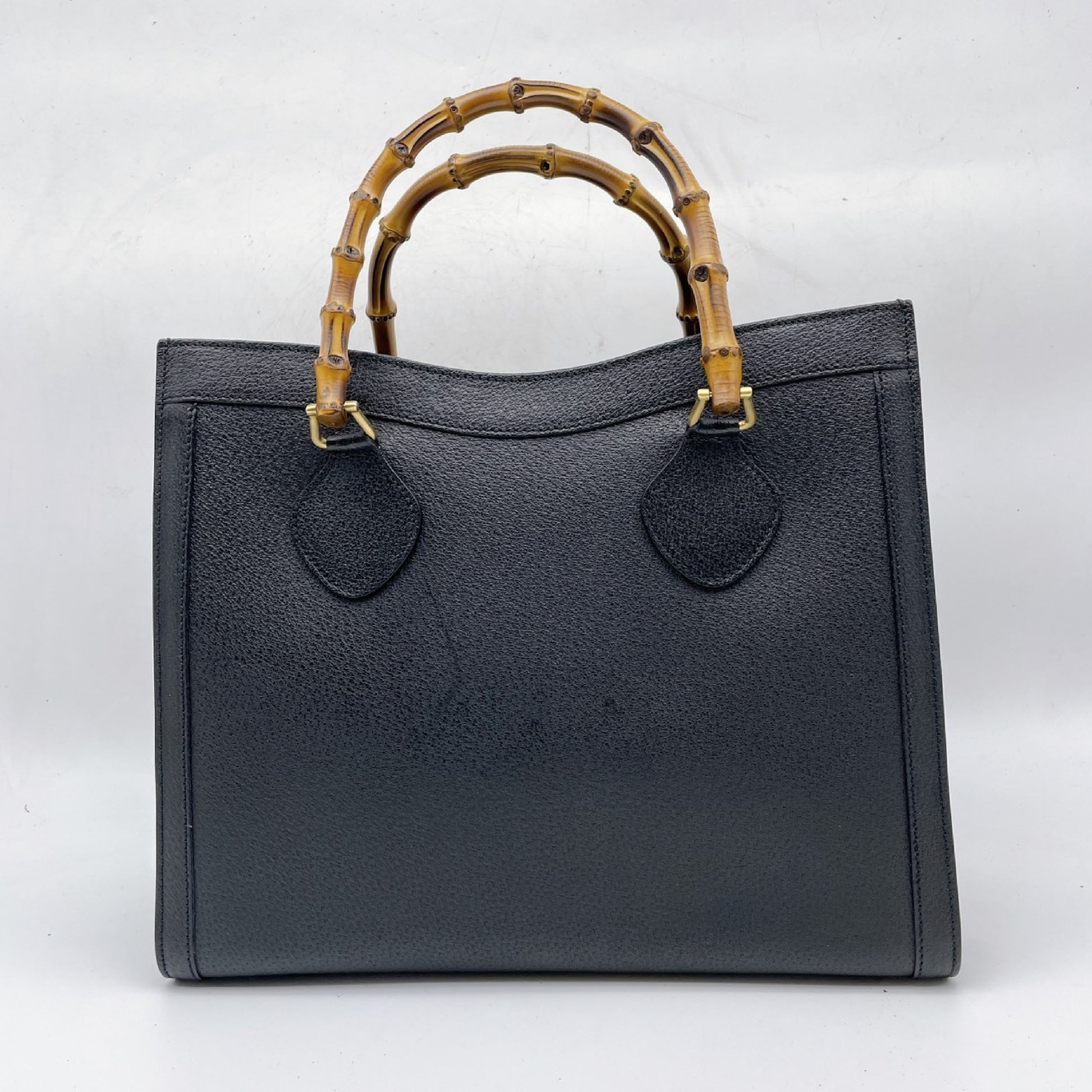 GUCCI Gucci Bamboo Leather Black Handbag