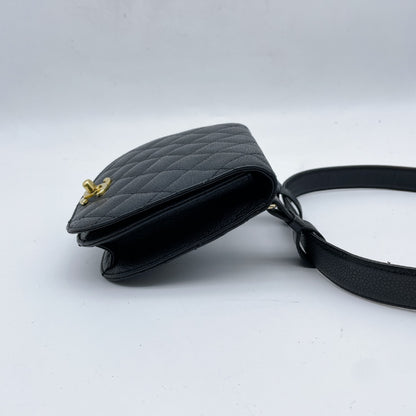 CHANEL Matrasse Caviar Skin Black Black 1st Waist Bag
