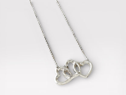 Tiffany&Co. Tiffany Triple Heart Silver 925 Necklace