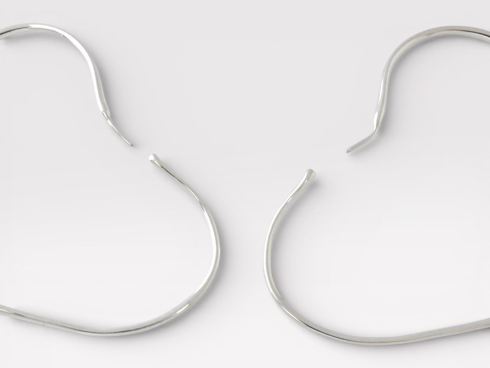 Tiffany&Co. Open Heart Silver 925 Hoop Earrings L Size Earrings