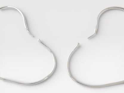 Tiffany&Co. Open Heart Silver 925 Hoop Earrings L Size Earrings