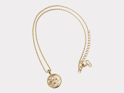 Dior Christian Dior CD Logo Circle GP Gold Necklace