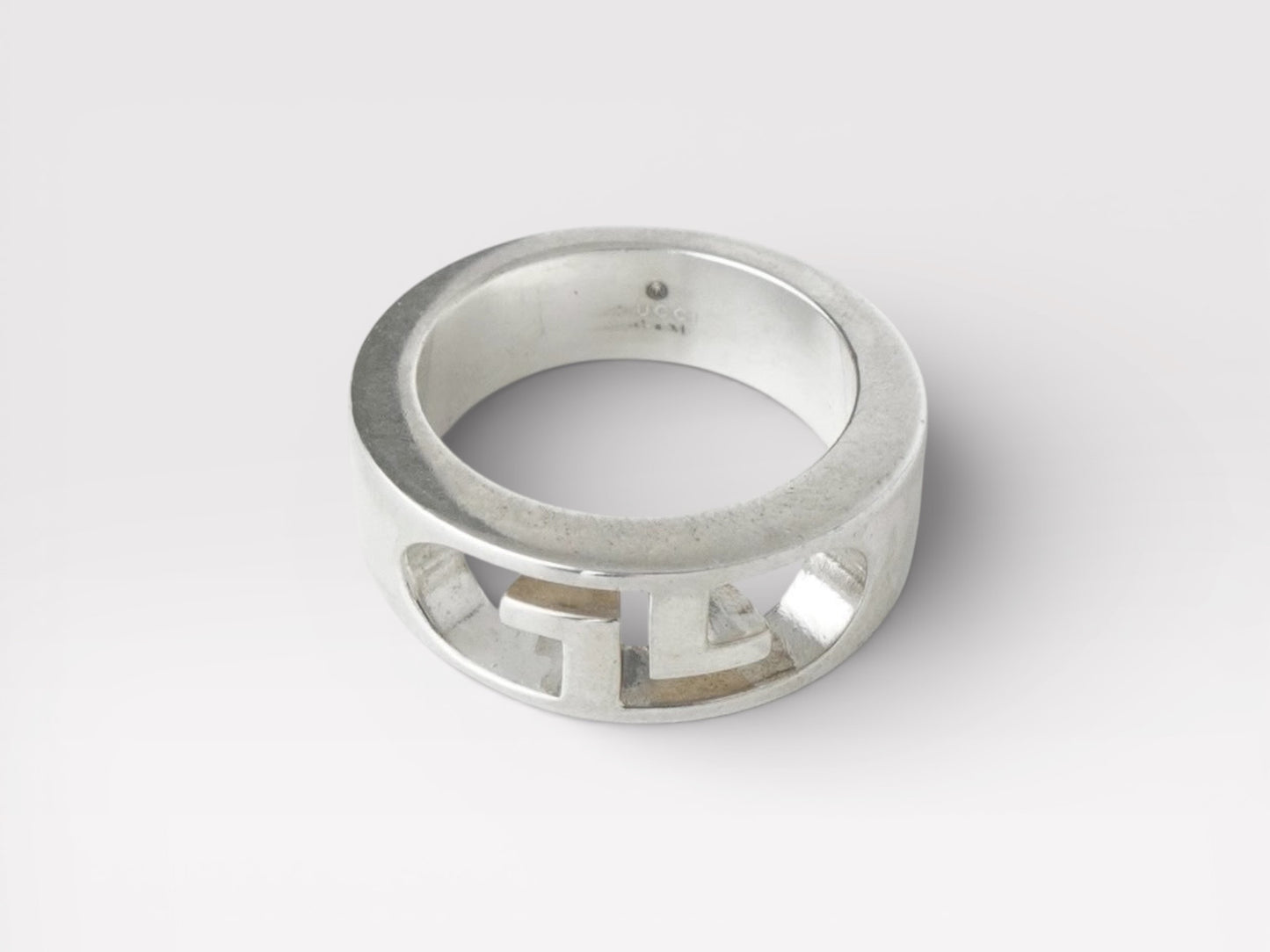 GUCCI Gucci Cutout Double G Silver 925 Ring No. 9 Ring