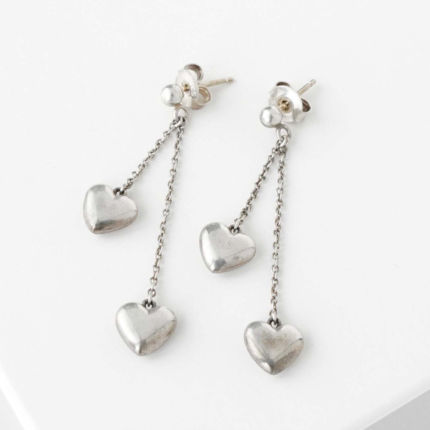 Tiffany&Co. Tiffany Double Drop Heart Silver 925 Earrings Earrings