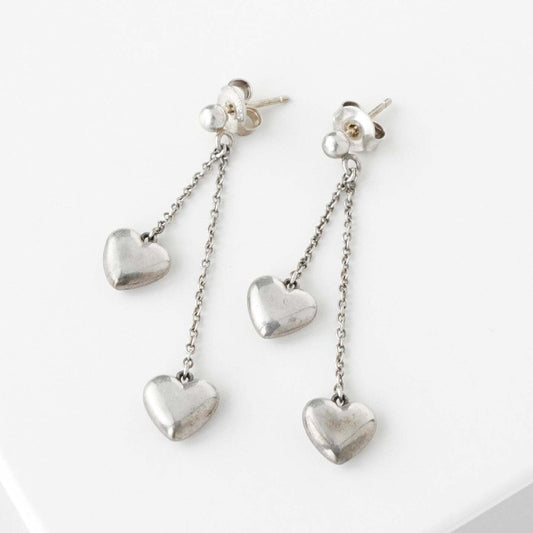Tiffany&Co. Tiffany Double Drop Heart Silver 925 Earrings Earrings