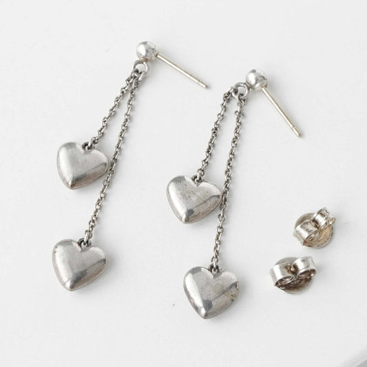 Tiffany&Co. Tiffany Double Drop Heart Silver 925 Earrings Earrings